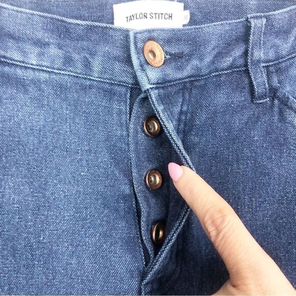 TAYLOR STITCH | Button Fly Cropped Jeans Seam Detail Women’s Size 30 (10) - Picture 4 of 9